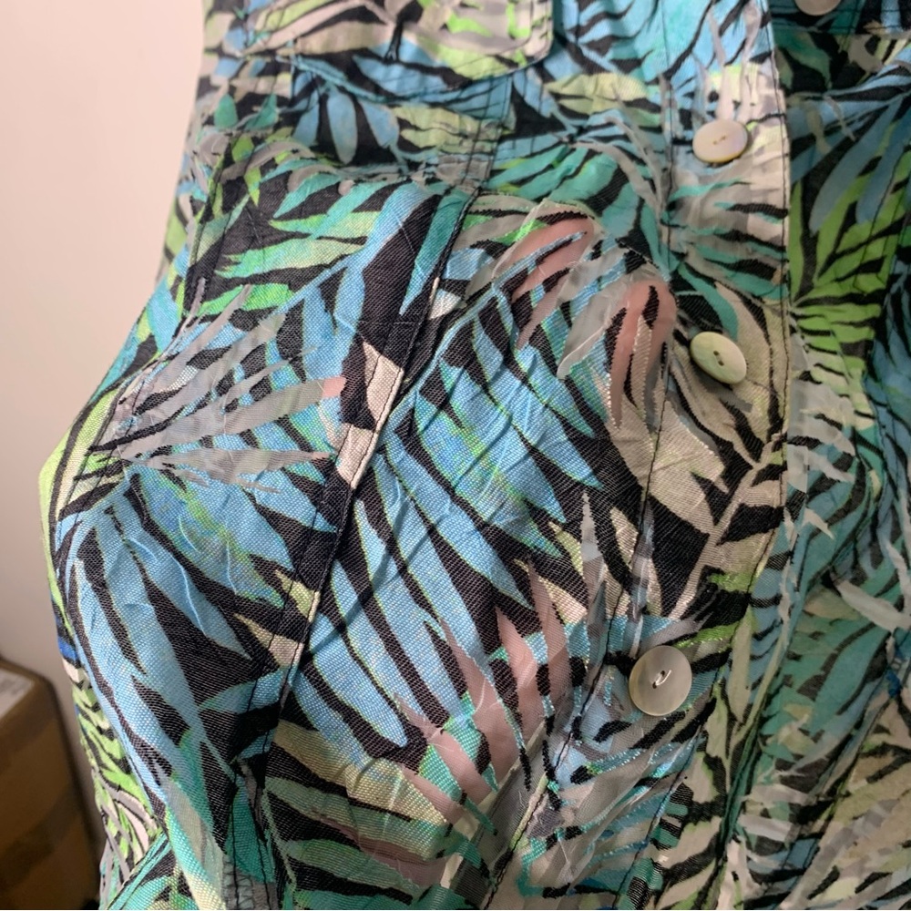 Ruby Rd Tropical Leaf Print Jacket - image 6